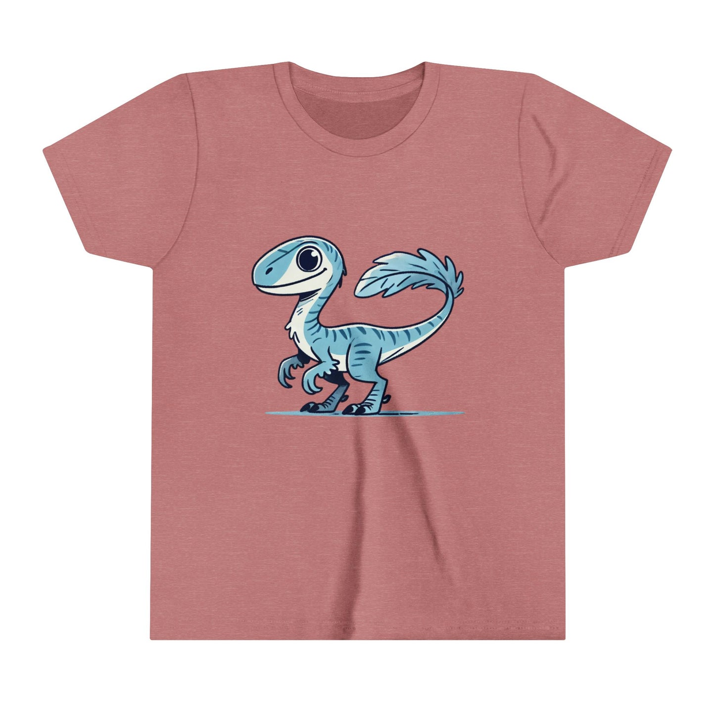 Youth Charming Blue Velociraptor Tee – Cool Dino Style with a Playful Twist! 🦖💙❄️ - Unisex Jersey Short Sleeve Tee Super Comfy Dino T-Shirt Gift