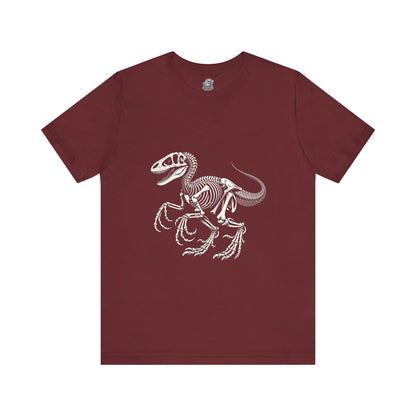 Velociraptor Fossil Skeleton Tee – Bold & Authentic Prehistoric Style! 🦖🦴✨ - Unisex Jersey Short Sleeve Tee Super Comfy Dino T-Shirt Gift