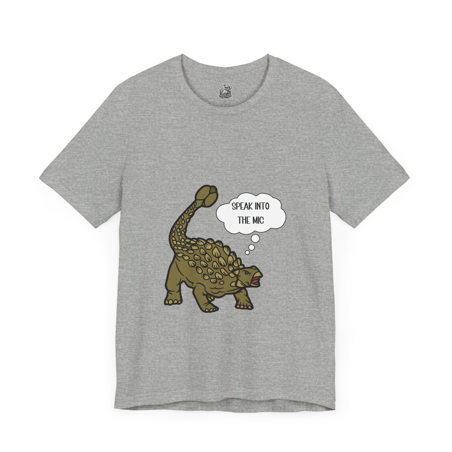 Ankylosaurus Speak into the Mic Graphic - Unisex Jersey Short Sleeve Tee Super Comfy Dino T-Shirt Gift