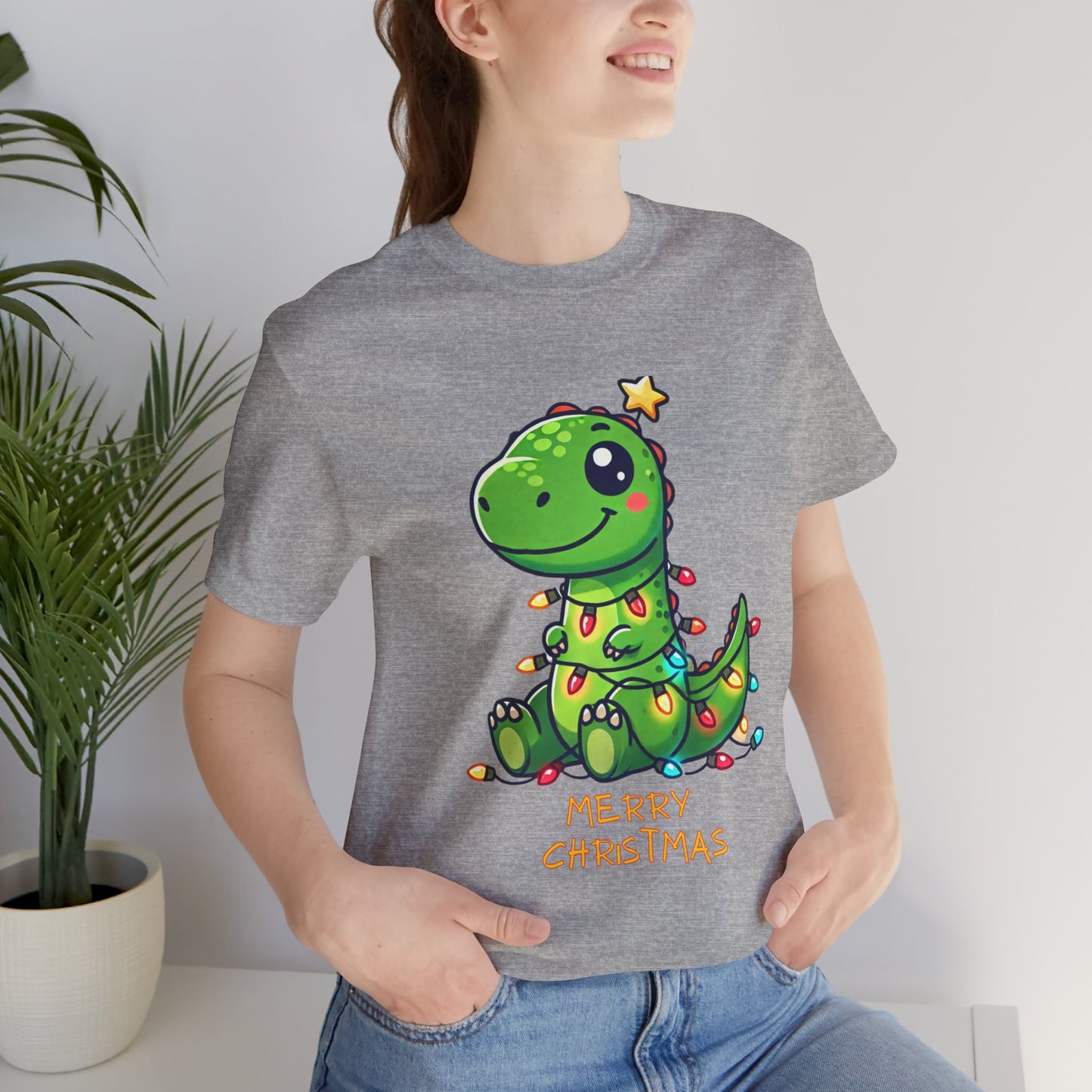 Merry Christmas - Tree Rex Steve - Unisex Jersey Short Sleeve Tee Super Comfy Dino T-Shirt Gift