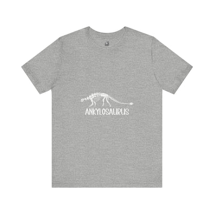 Fossil Ankylosaurus White Graphics- Unisex Jersey Short Sleeve Tee Super Comfy Dino T-Shirt Gift