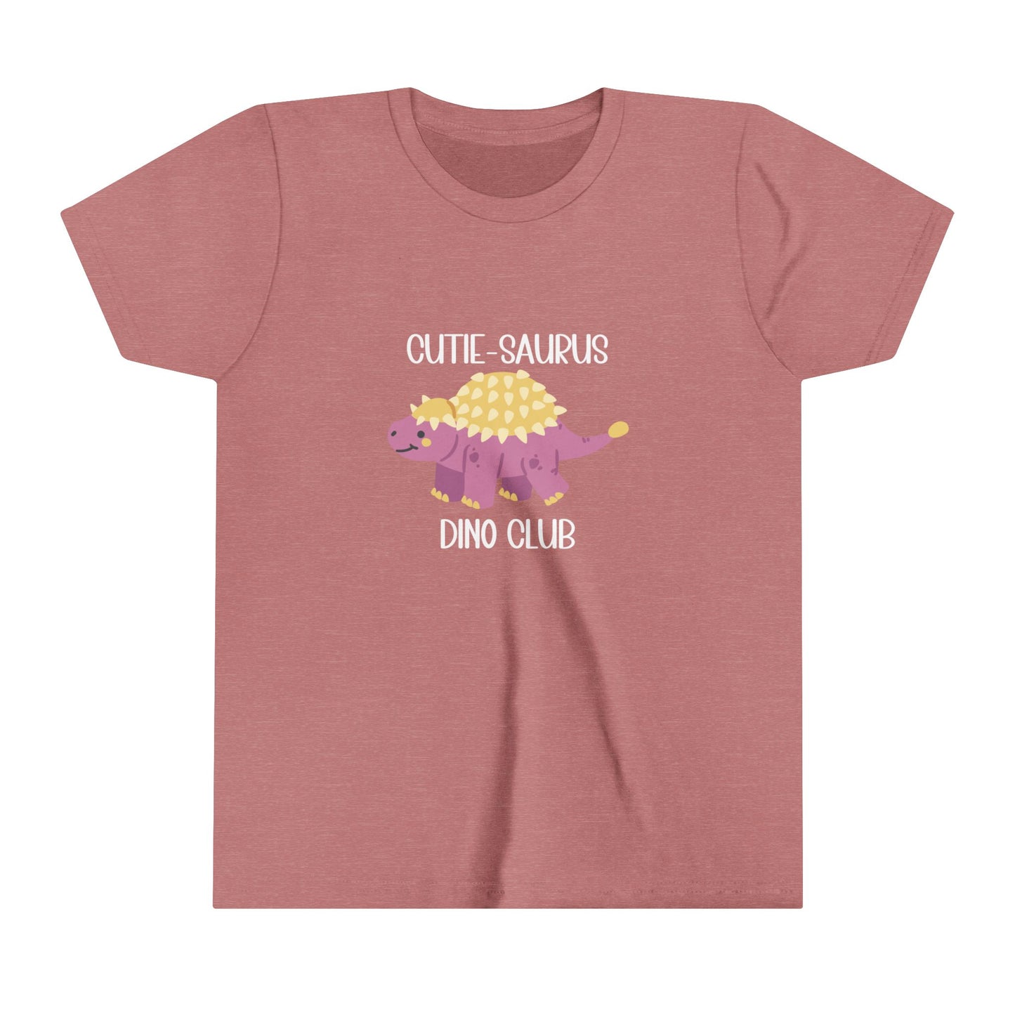 Youth Ankylosaurus Cutie Saurus Dino Club Pink - White Graphic - Unisex Jersey Short Sleeve Tee Super Comfy Dino T-Shirt Gift