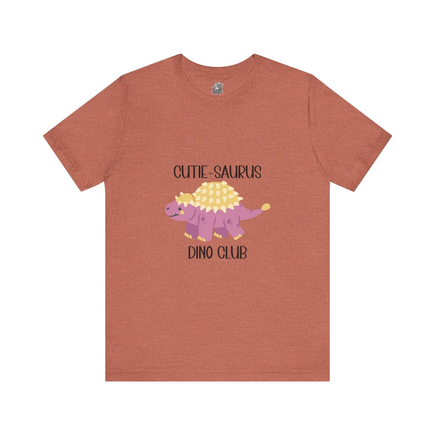 Ankylosaurus Cutie Saurus Dino Club Pink - Black Graphic - Unisex Jersey Short Sleeve Tee Super Comfy Dino T-Shirt Gift