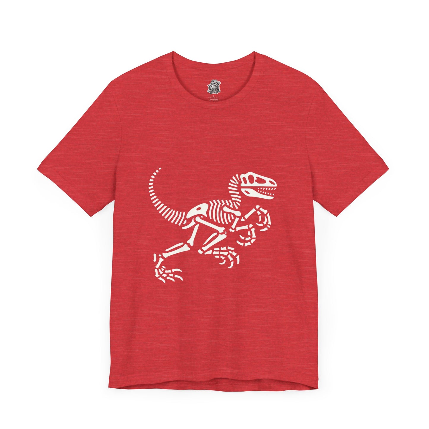 Minimalist Velociraptor Skeleton Tee – Classic Fossil Fun for Dino Fans! 🦖💀🦴 - Unisex Jersey Short Sleeve Tee Super Comfy Dino T-Shirt Gift