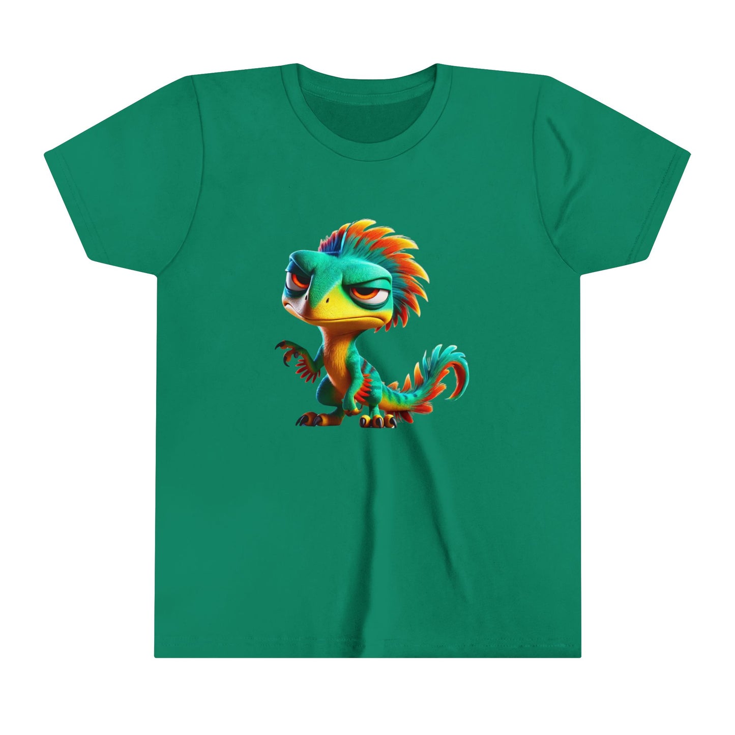 Youth Colorful & Feisty Velociraptor  – Unleash the Attitude!- Unisex Jersey Short Sleeve Tee Super Comfy Dino T-Shirt Gift