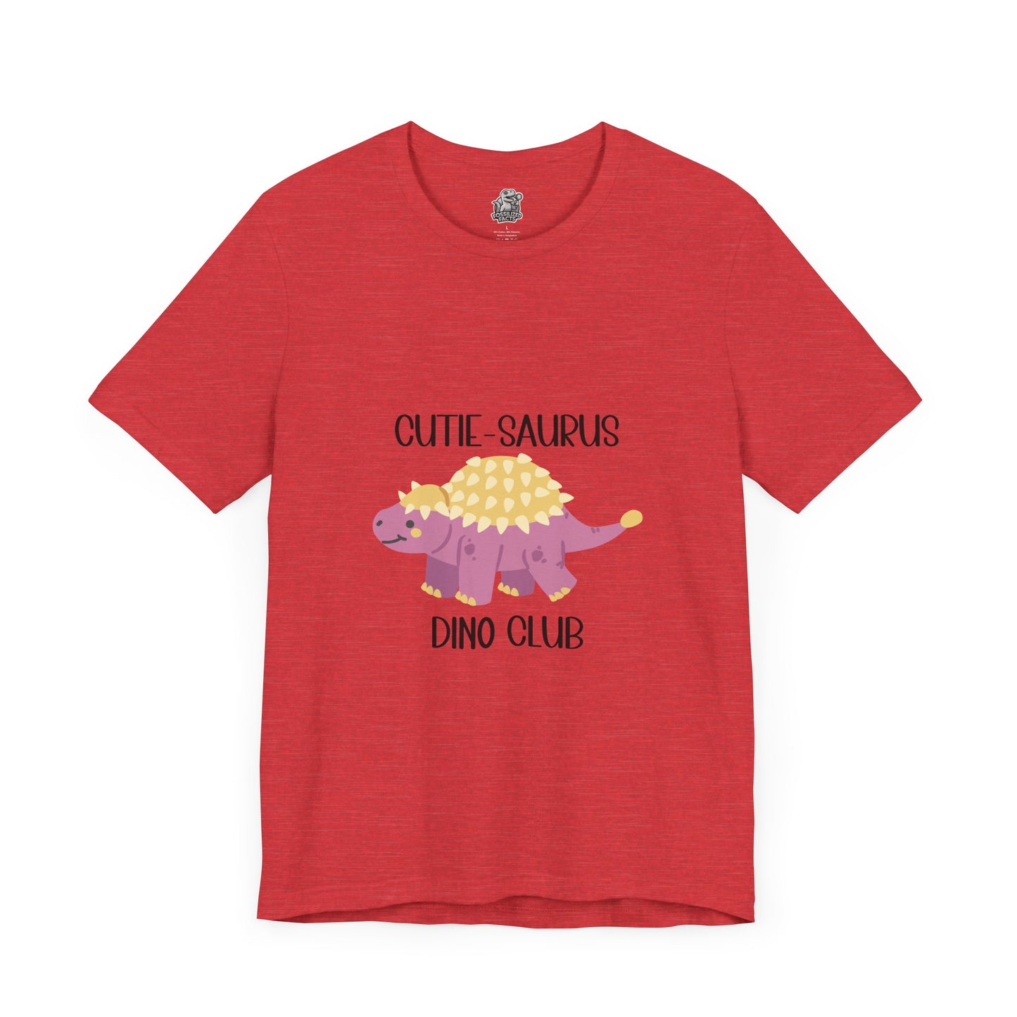 Ankylosaurus Cutie Saurus Dino Club Pink - Black Graphic - Unisex Jersey Short Sleeve Tee Super Comfy Dino T-Shirt Gift