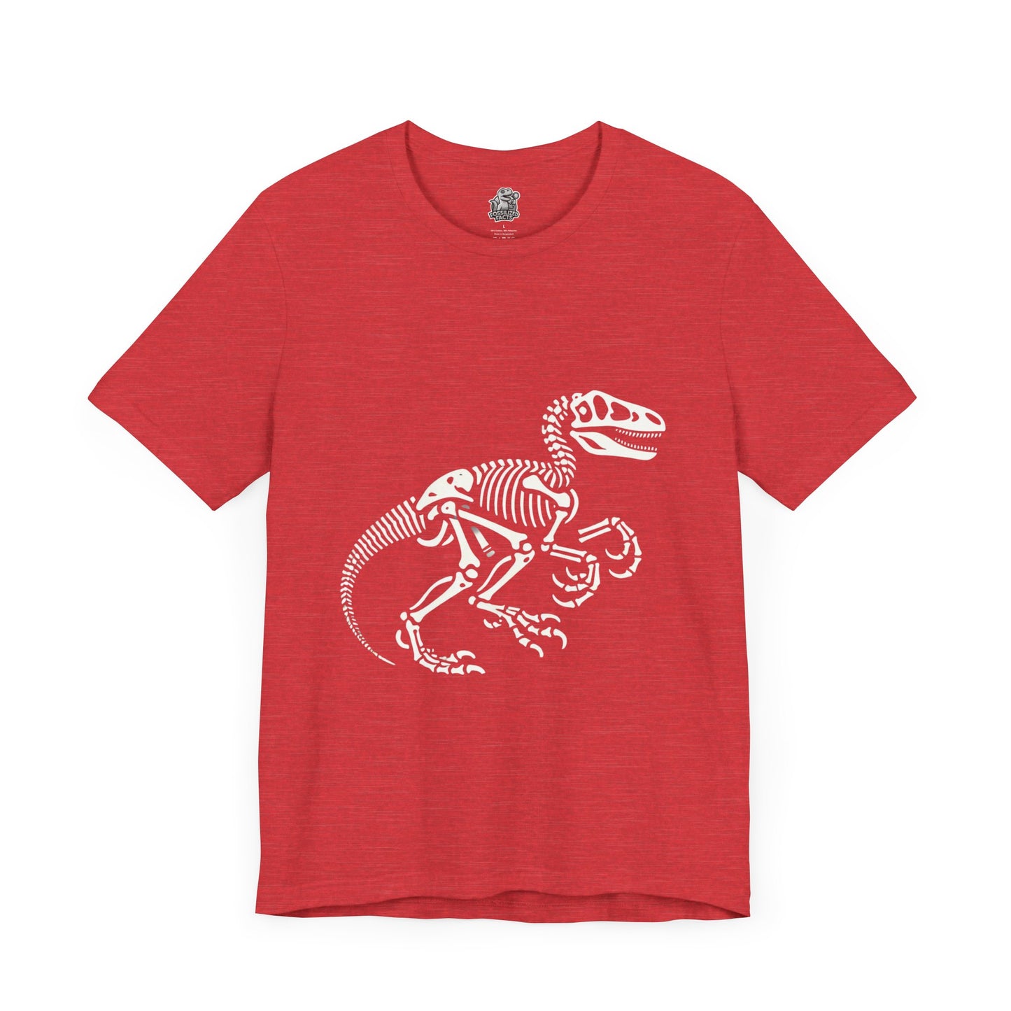 Bold Velociraptor Skeleton Tee – Iconic Fossil Design for Dinosaur Fans! 🦖💀🦴 - Unisex Jersey Short Sleeve Tee Super Comfy Dino T-Shirt Gift