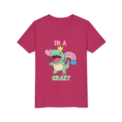 Crazy Cretaceous Cutie Youth Size T-Shirt for kids who love dinosaurs