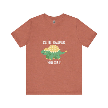 Ankylosaurus Cutie Saurus Dino Club Green - White Graphic - Unisex Jersey Short Sleeve Tee Super Comfy Dino T-Shirt Gift