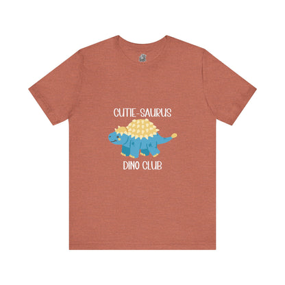 Ankylosaurus Cutie Saurus Dino Club Blue - White Graphic - Unisex Jersey Short Sleeve Tee Super Comfy Dino T-Shirt Gift