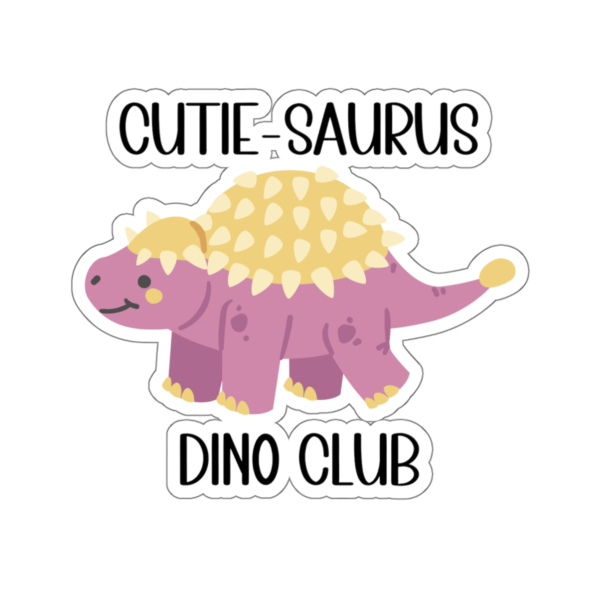 Ankylosaurus Cutie Saurus Dino Club Pink -  Amazing Kiss-Cut Sticker Gift to dino decorate any surface