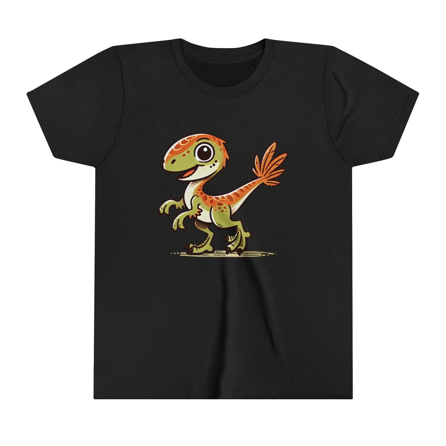 Youth  Playful Green Velociraptor Tee – Cute Dino Style with a Splash of Fun! 🦖🍂🌿 - Unisex Jersey Short Sleeve Tee Super Comfy Dino T-Shirt Gift