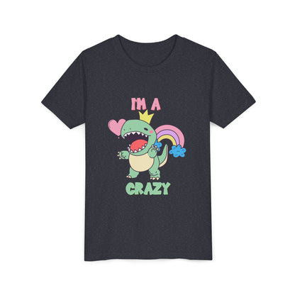 Crazy Cretaceous Cutie Youth Size T-Shirt for kids who love dinosaurs