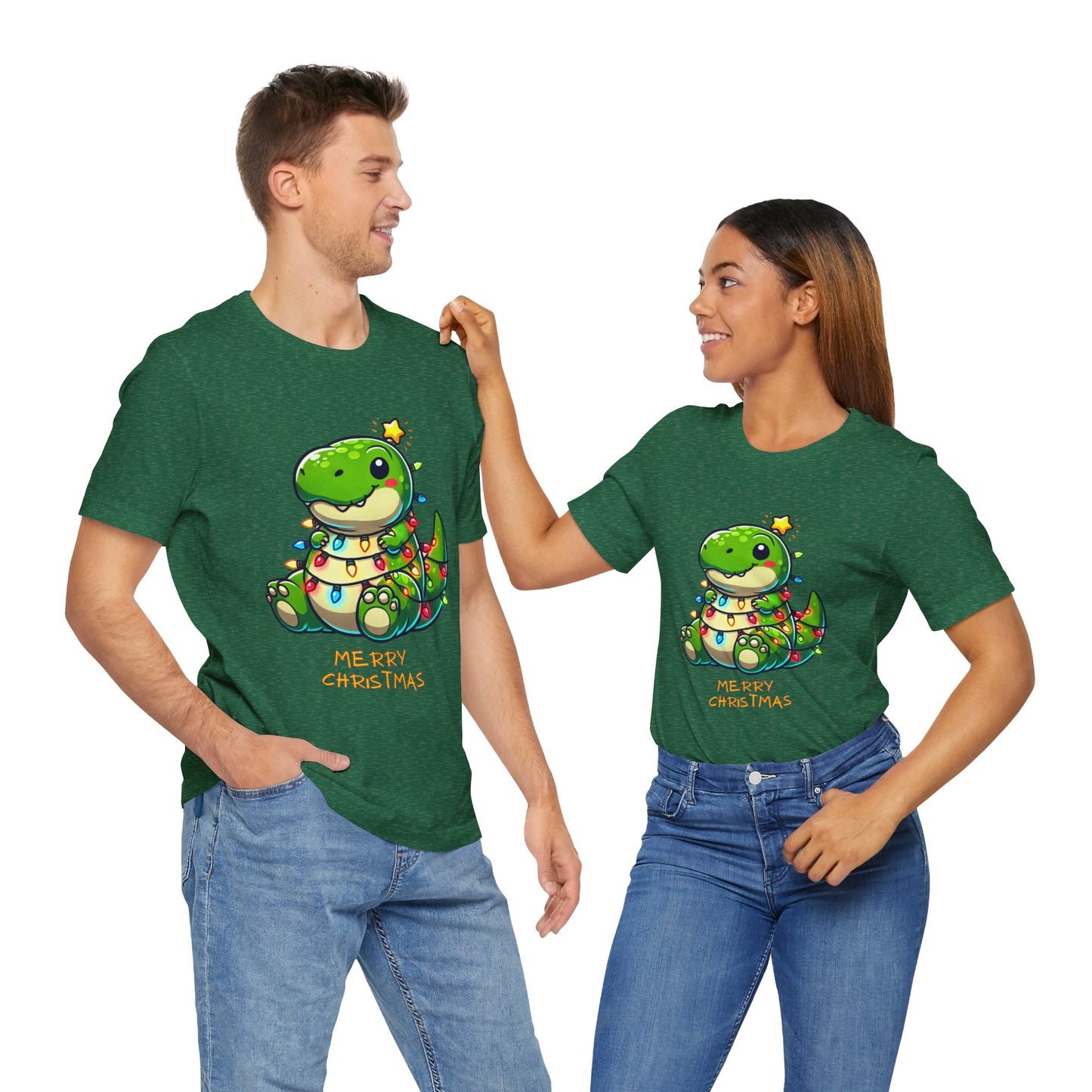 Merry Christmas - Tree Rex Larry- Unisex Jersey Short Sleeve Tee Super Comfy Dino T-Shirt Gift