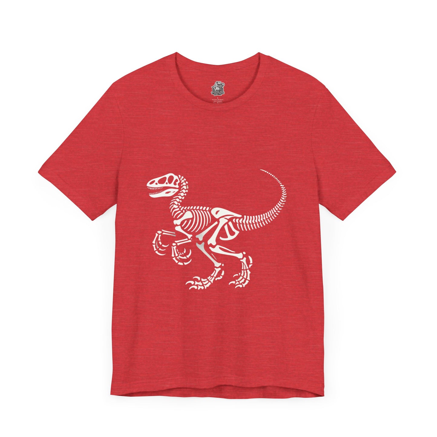 Classic Velociraptor Skeleton Tee – Perfect Fossil Design for Dino Lovers! 🦖💀🦴 - Unisex Jersey Short Sleeve Tee Super Comfy Dino T-Shirt Gift