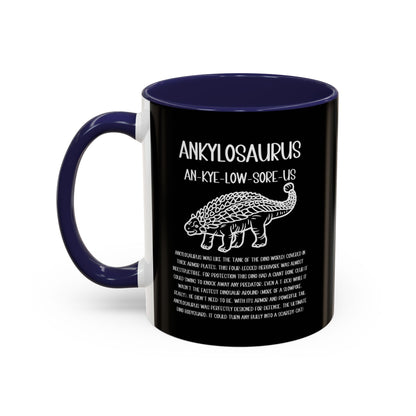 Outlined Ankylosaurus Mug with Detailed White Graphic Amazing Gift for the Dino Lovers in your life