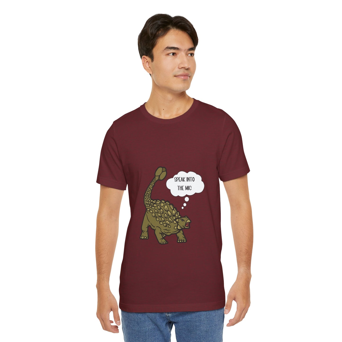 Ankylosaurus Speak into the Mic Graphic - Unisex Jersey Short Sleeve Tee Super Comfy Dino T-Shirt Gift