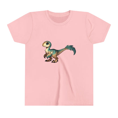 Youth Adorable Baby Velociraptor Tee – Cuteness Overload for Dino Lovers! 🦖💚✨ - Unisex Jersey Short Sleeve Tee Super Comfy Dino T-Shirt Gift