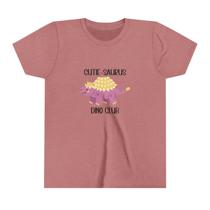 Ankylosaurus Cutie Saurus Dino Club Pink - Black Graphic - Unisex Jersey Short Sleeve Tee Super Comfy Dino T-Shirt Gift