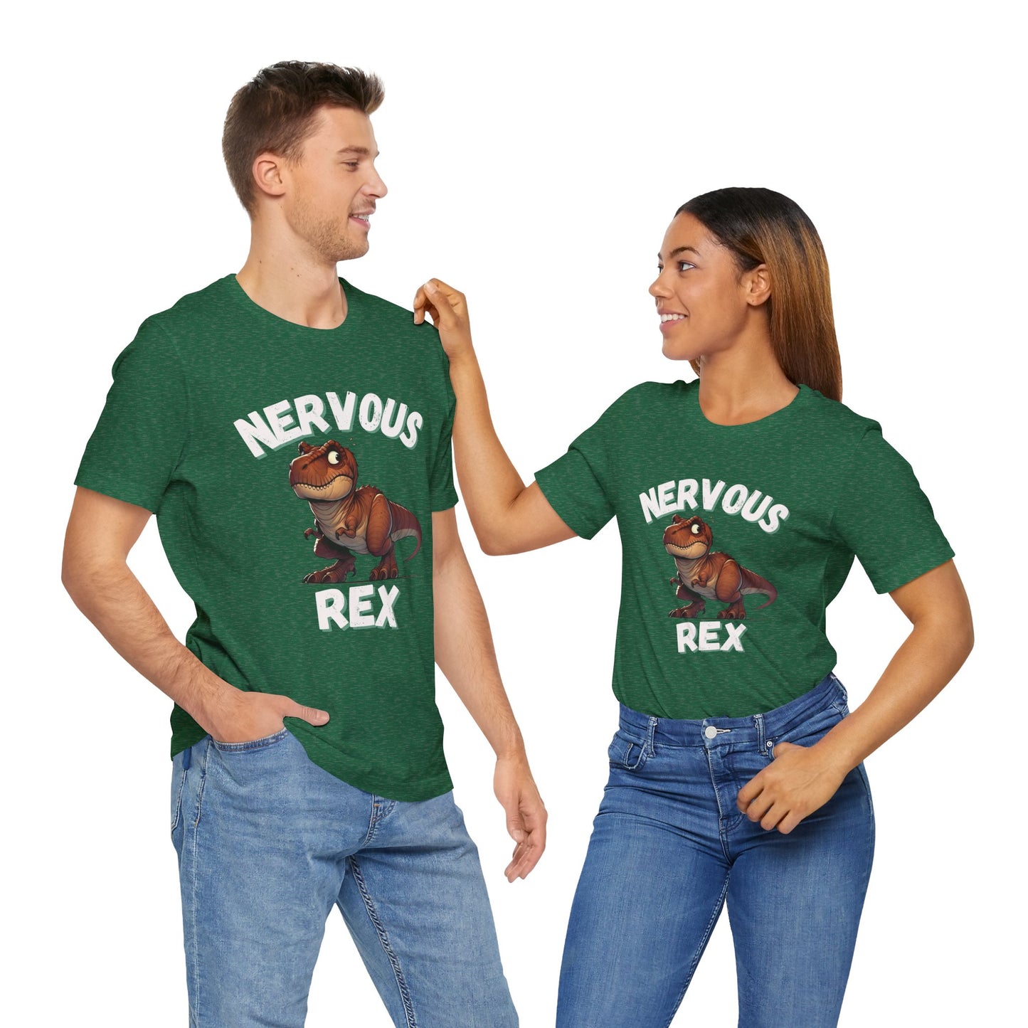 Tough and Nervous Rex Unisex T-Shirt – Funny & Adorable Unisex Dino Tee for Every Occasion