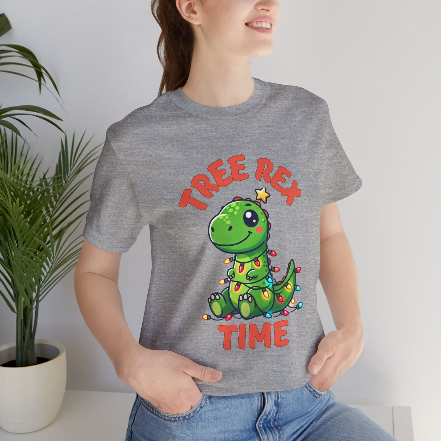 Tree Rex Time Christmas Steve - Unisex Jersey Short Sleeve Tee Super Comfy Dino T-Shirt Gift