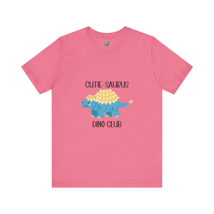 Ankylosaurus Cutie Saurus Dino Club Blue - Black Graphic - Unisex Jersey Short Sleeve Tee Super Comfy Dino T-Shirt Gift