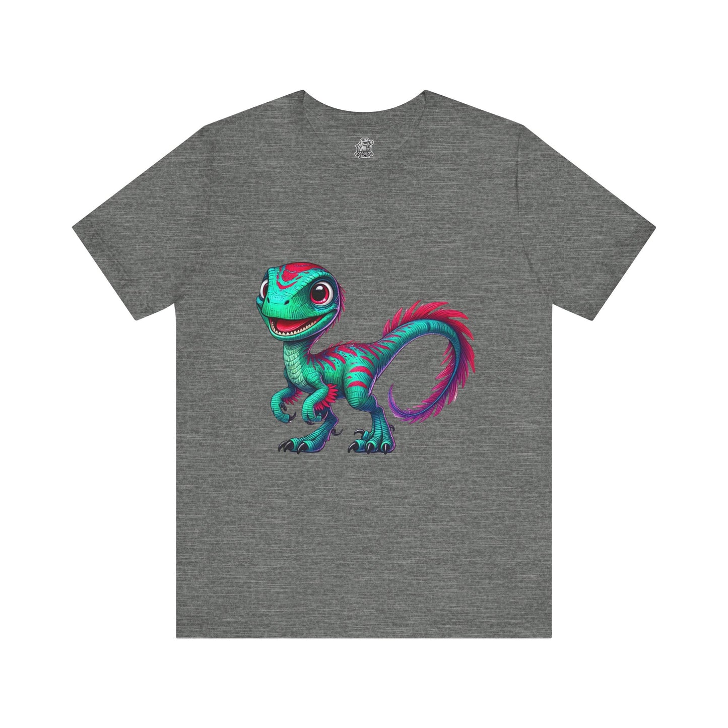 Bright & Bold Velociraptor Tee – Stand Out with Dino Style! 🦖💜💚 - Unisex Jersey Short Sleeve Tee Super Comfy Dino T-Shirt Gift