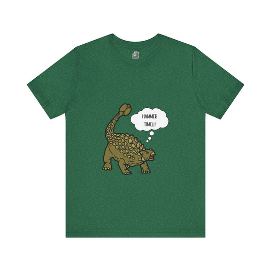 Ankylosaurus Hammer Time Graphic - Unisex Jersey Short Sleeve Tee Super Comfy Dino T-Shirt Gift