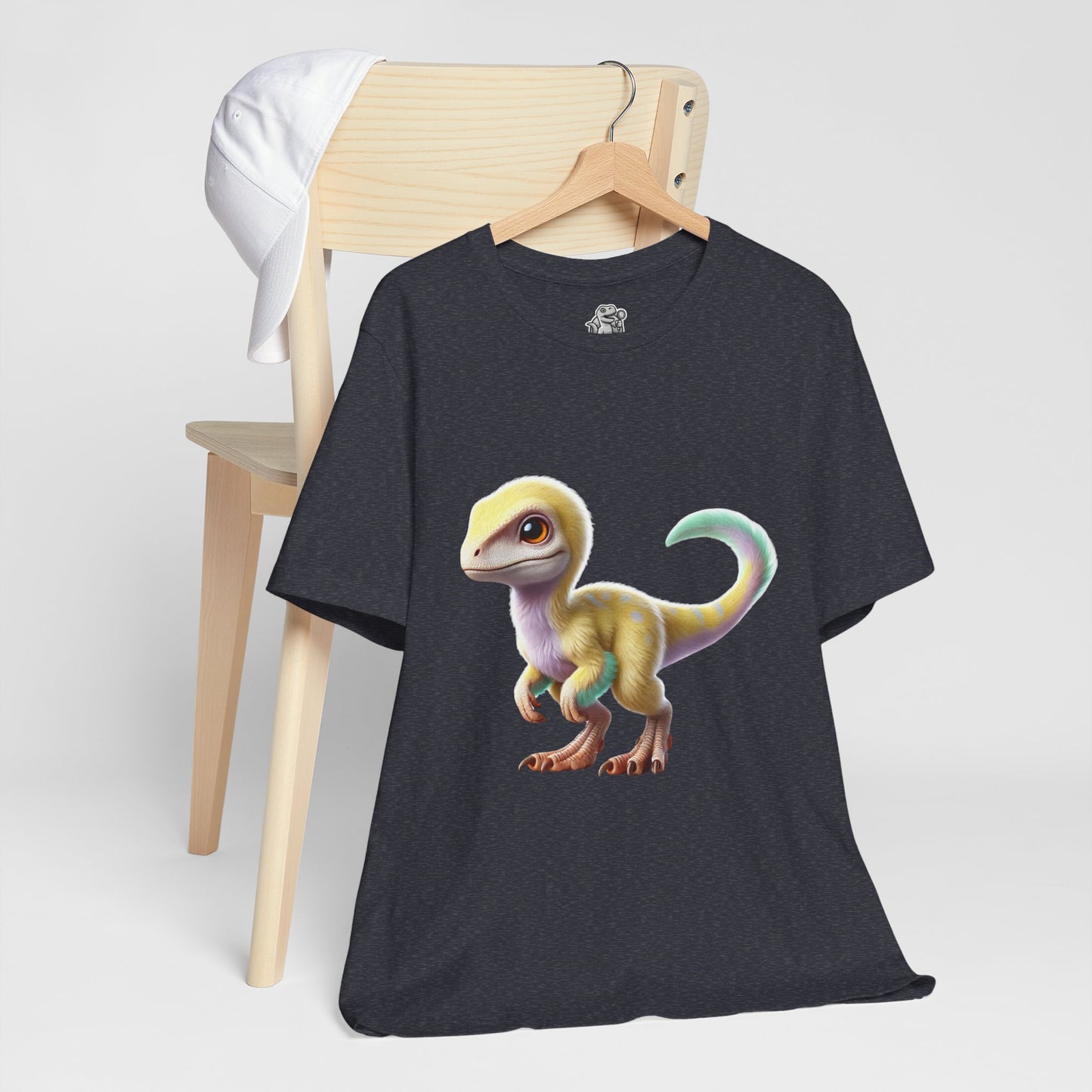 Fluffy Pastel Baby Velociraptor T-Shirt - Unisex Jersey Short Sleeve Tee Super Comfy Dino T-Shirt Gift