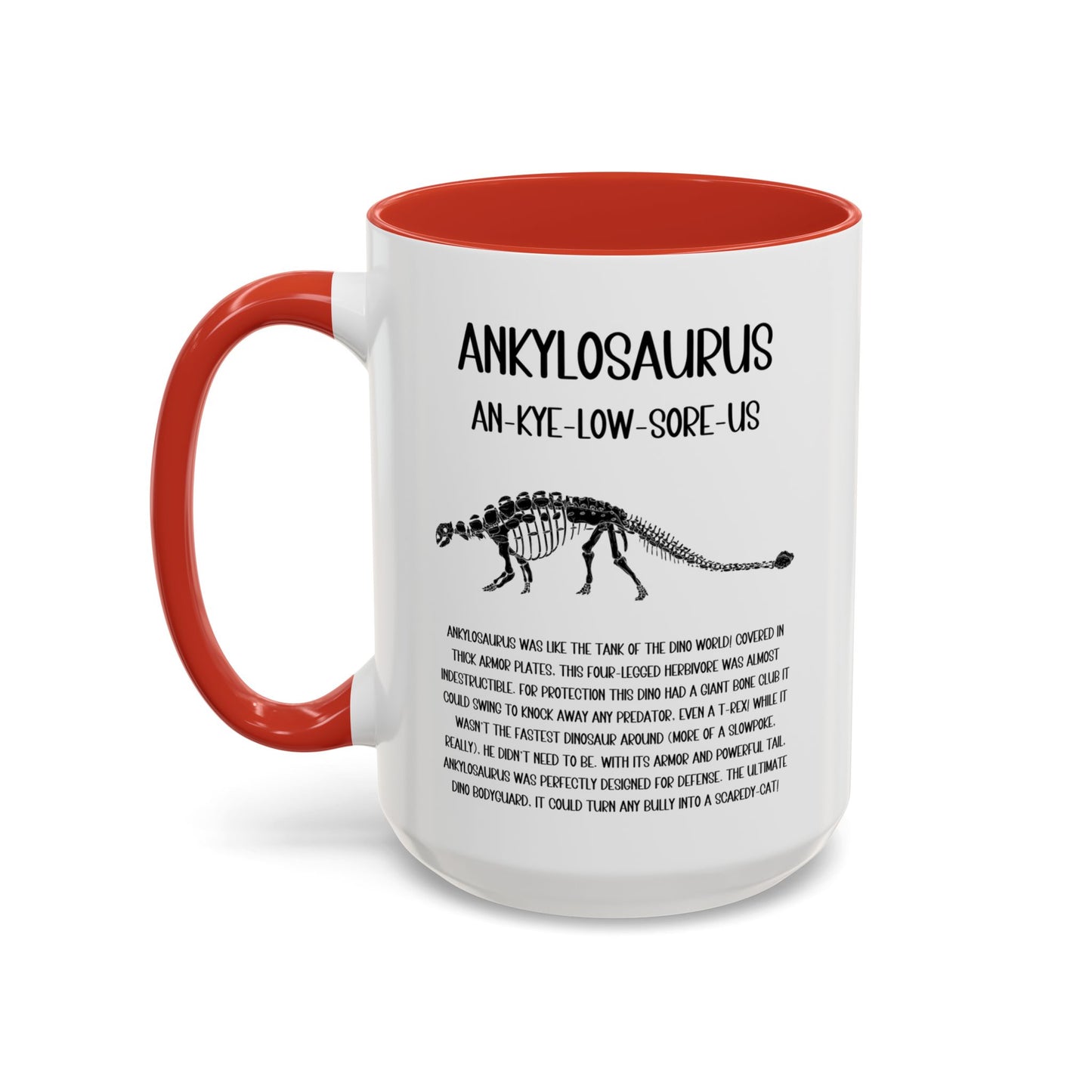 Fossil Ankylosaurus Mug with Detailed Black Graphic Amazing Gift for the Dino Lovers in your life