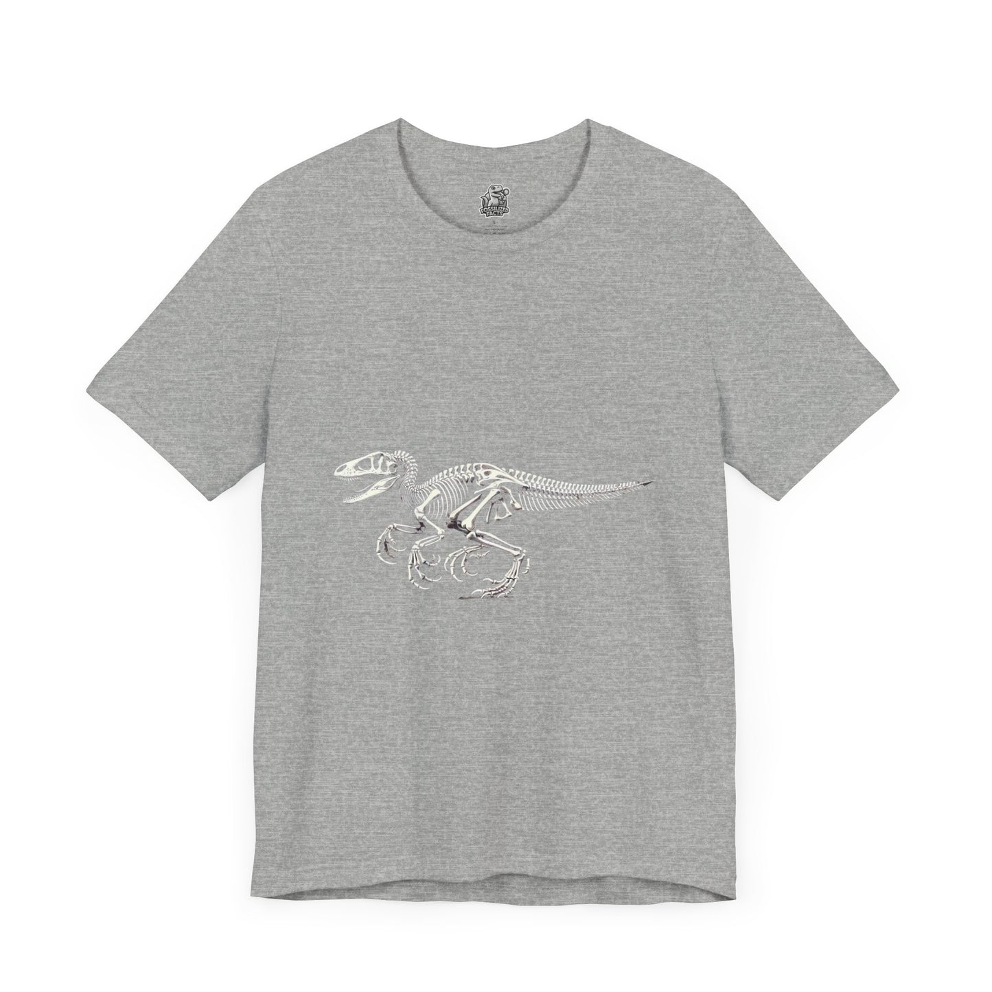 Detailed Velociraptor Skeleton Tee – Fossil-Inspired Style for Dino Fans! 🦖🦴 - Unisex Jersey Short Sleeve Tee Super Comfy Dino T-Shirt Gift