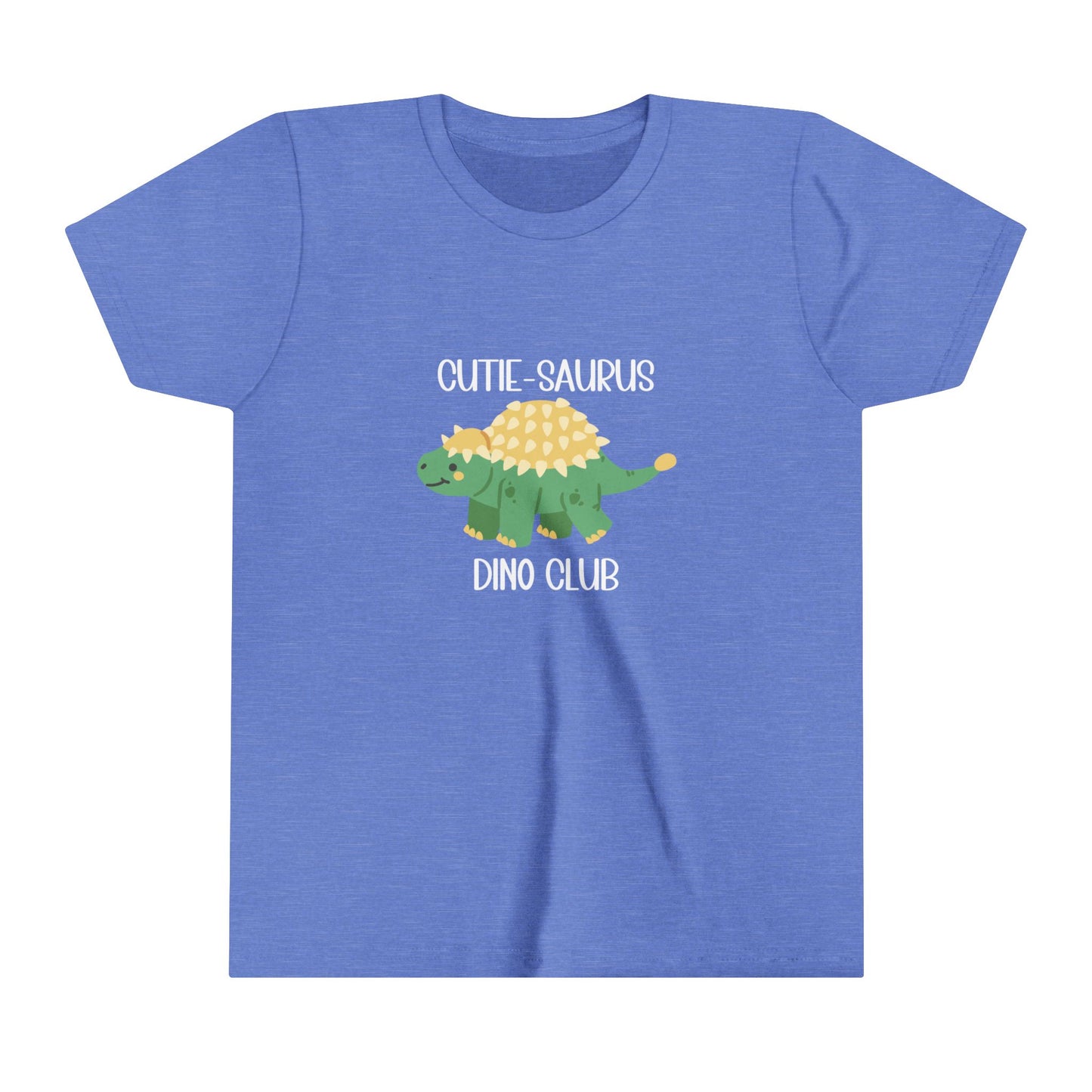 Youth Ankylosaurus Cutie Saurus Dino Club Green - White Graphic - Unisex Jersey Short Sleeve Tee Super Comfy Dino T-Shirt Gift