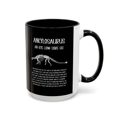 Fossil Ankylosaurus Mug with Detailed White Graphic Amazing Gift for the Dino Lovers in your life