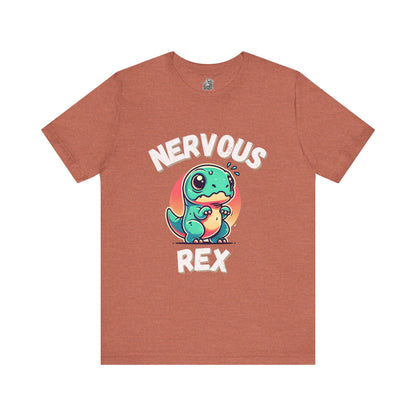 Nervous Rex Unisex T-Shirt – Cute & Funny Unisex Dinosaur Tee for All Dino Lovers