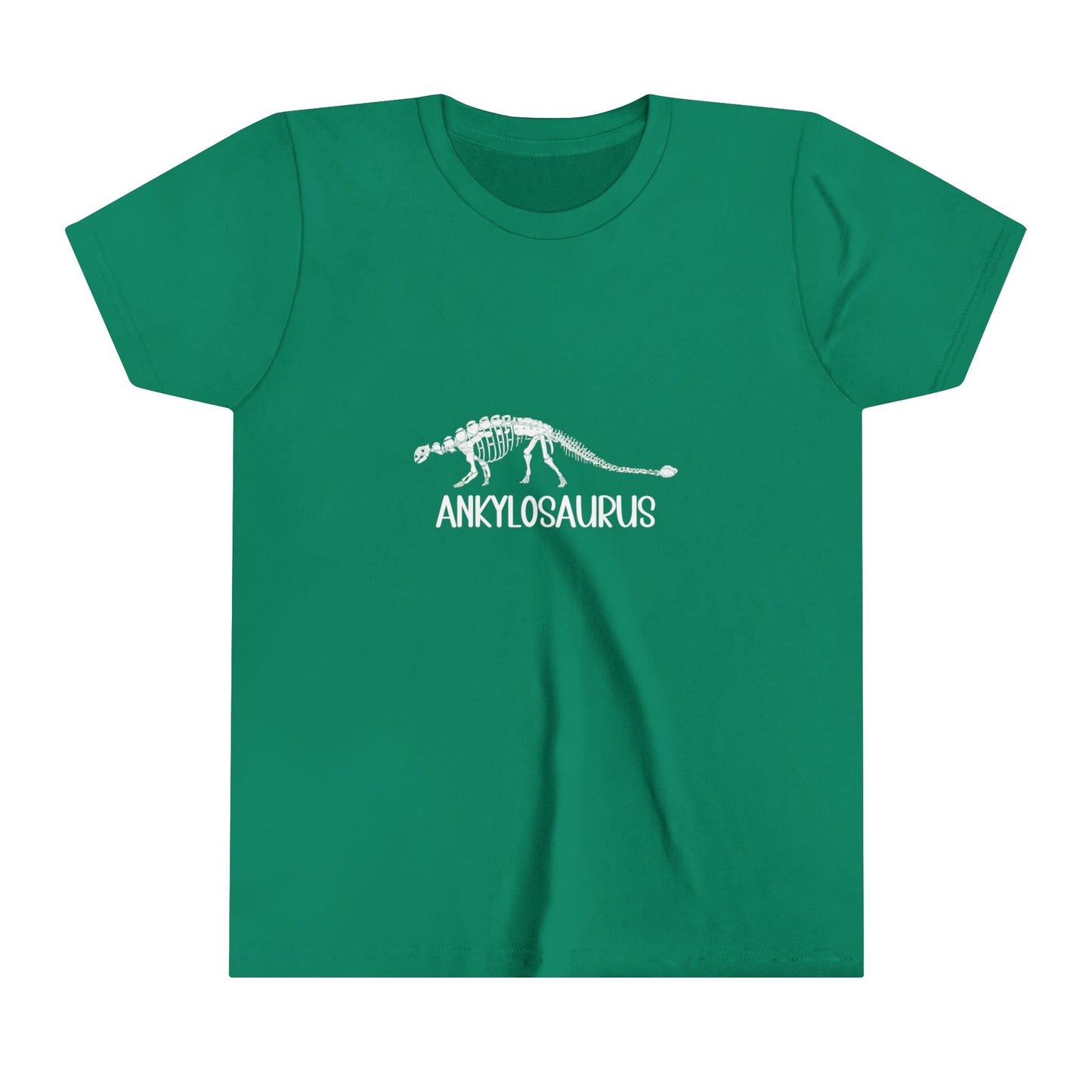 Youth Fossil Ankylosaurus T-Shirt with White Graphics - Unisex Jersey Short Sleeve Tee Super Comfy Dino T-Shirt Gift