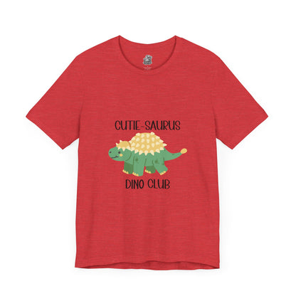 Ankylosaurus Cutie Saurus Dino Club Green - Black Graphic - Unisex Jersey Short Sleeve Tee Super Comfy Dino T-Shirt Gift