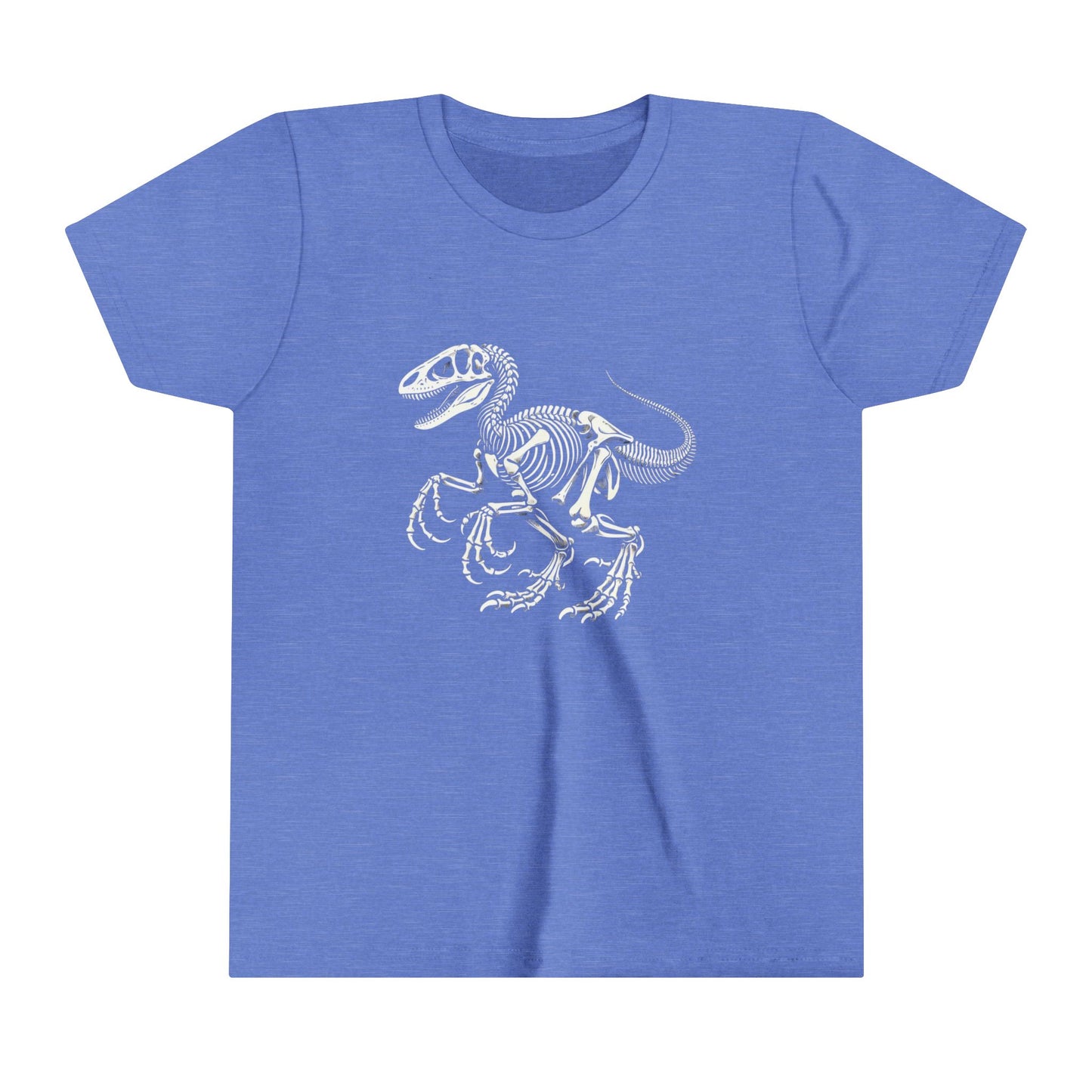 Youth Velociraptor Fossil Skeleton Tee – Bold & Authentic Prehistoric Style! 🦖🦴✨- Unisex Jersey Short Sleeve Tee Super Comfy Dino T-Shirt Gift