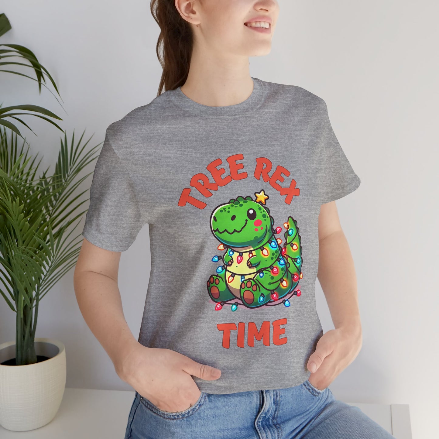 Tree Rex Time Christmas Kerry - Unisex Jersey Short Sleeve Tee Super Comfy Dino T-Shirt Gift