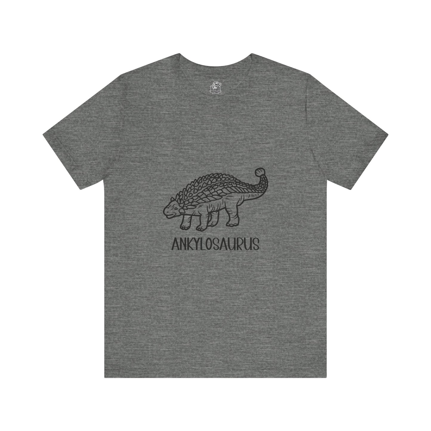 Outlined Ankylosaurus Black Graphic - Unisex Jersey Short Sleeve Tee Super Comfy Dino T-Shirt Gift