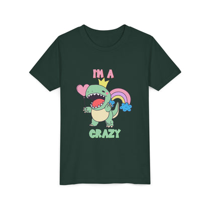 Crazy Cretaceous Cutie Youth Size T-Shirt for kids who love dinosaurs