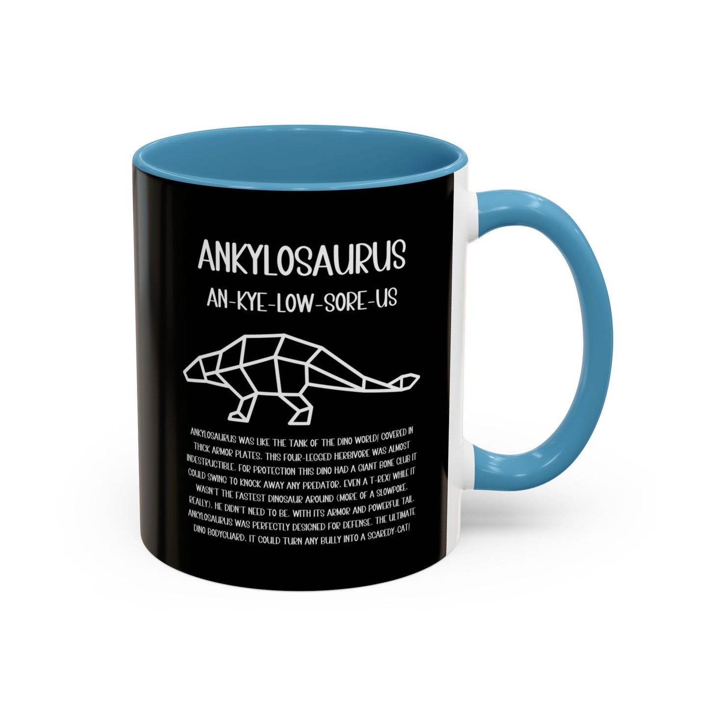 Polygon Ankylosaurus Mug with Detailed White Graphic Amazing Gift for the Dino Lovers in your life