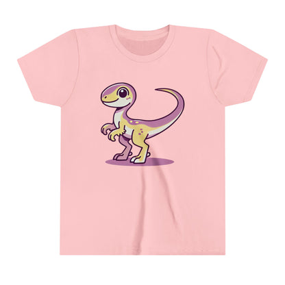 Youth Cute Purple Dino T-Shirt – Perfect for Kids Who Love Dinosaurs! 🦕💜 - Unisex Jersey Short Sleeve Tee Super Comfy Dino T-Shirt Gift