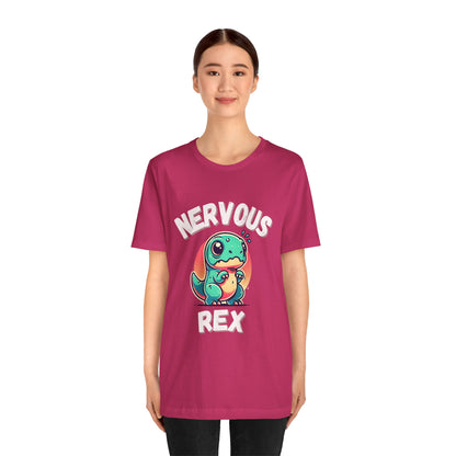 Nervous Rex Unisex T-Shirt – Cute & Funny Unisex Dinosaur Tee for All Dino Lovers