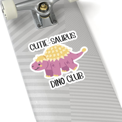 Ankylosaurus Cutie Saurus Dino Club Pink -  Amazing Kiss-Cut Sticker Gift to dino decorate any surface