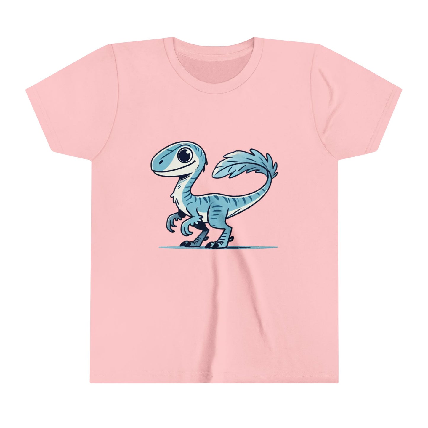 Youth Charming Blue Velociraptor Tee – Cool Dino Style with a Playful Twist! 🦖💙❄️ - Unisex Jersey Short Sleeve Tee Super Comfy Dino T-Shirt Gift