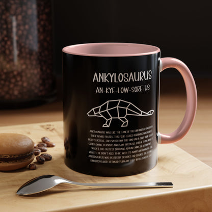 Polygon Ankylosaurus Mug with Detailed White Graphic Amazing Gift for the Dino Lovers in your life