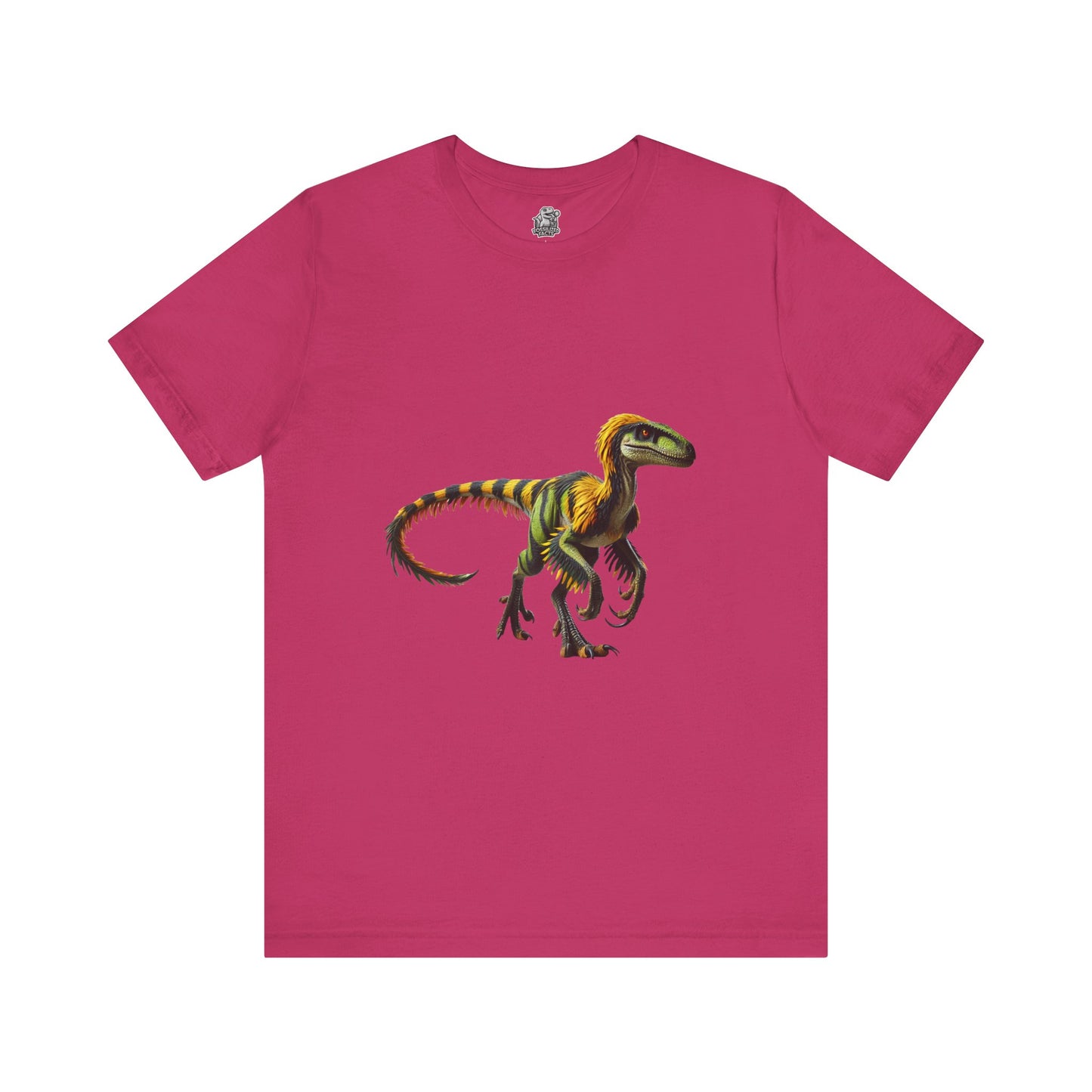 Vibrant Jungle Velociraptor Tee – Bold Green & Yellow Dino Style! 🦖🌿🔥 - Unisex Jersey Short Sleeve Tee Super Comfy Dino T-Shirt Gift