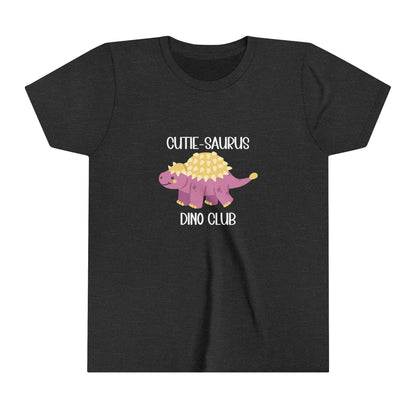 Youth Ankylosaurus Cutie Saurus Dino Club Pink - White Graphic - Unisex Jersey Short Sleeve Tee Super Comfy Dino T-Shirt Gift