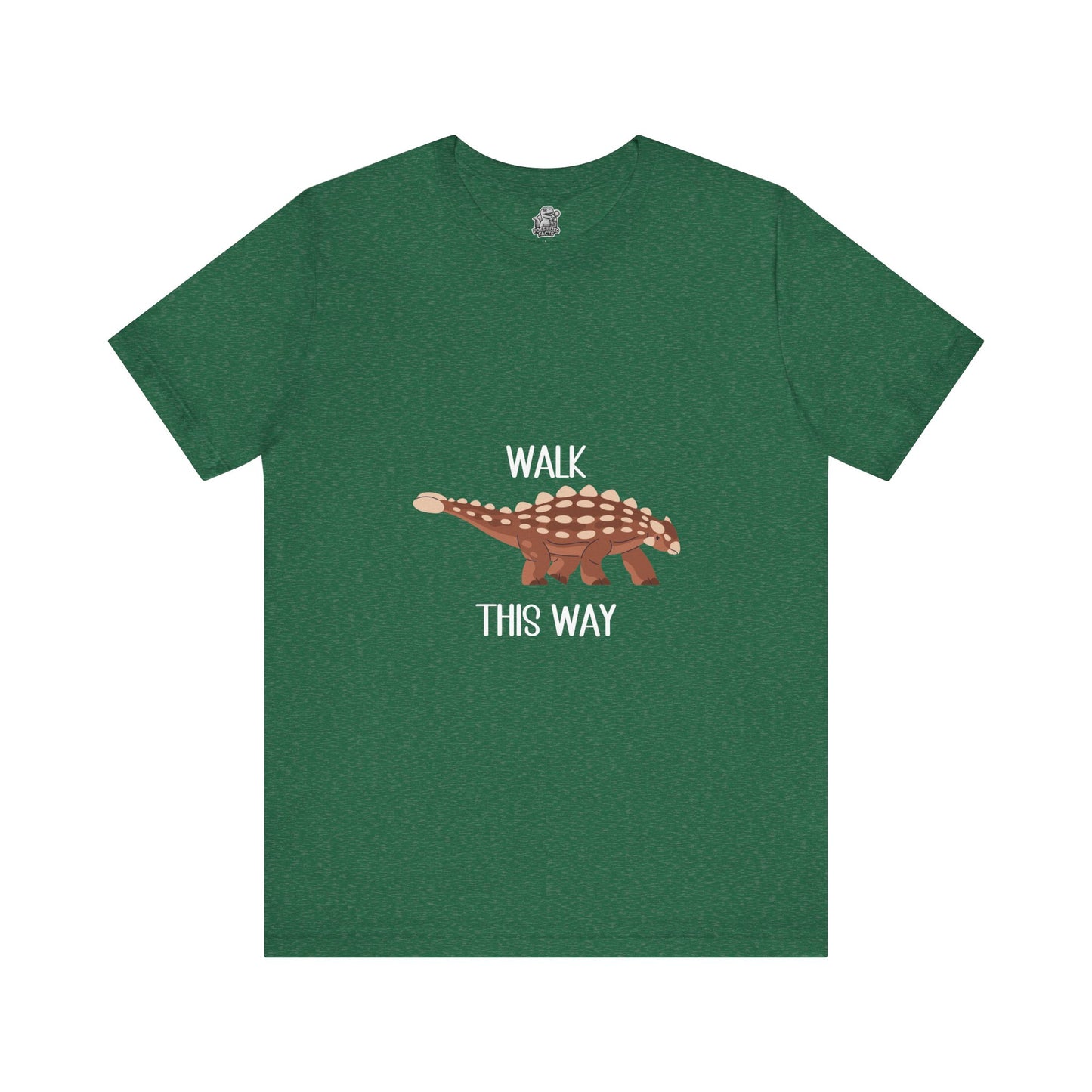 Ankylosaurus Walk This Way White Graphic - Unisex Jersey Short Sleeve Tee Super Comfy Dino T-Shirt Gift