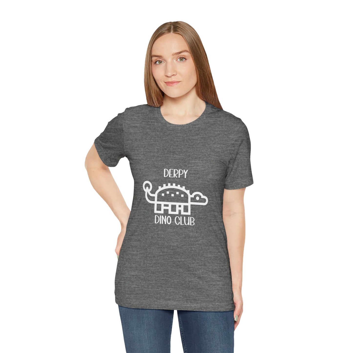 Ankylosaurus Derpy Dino Club White Graphic - Unisex Jersey Short Sleeve Tee Super Comfy Dino T-Shirt Gift